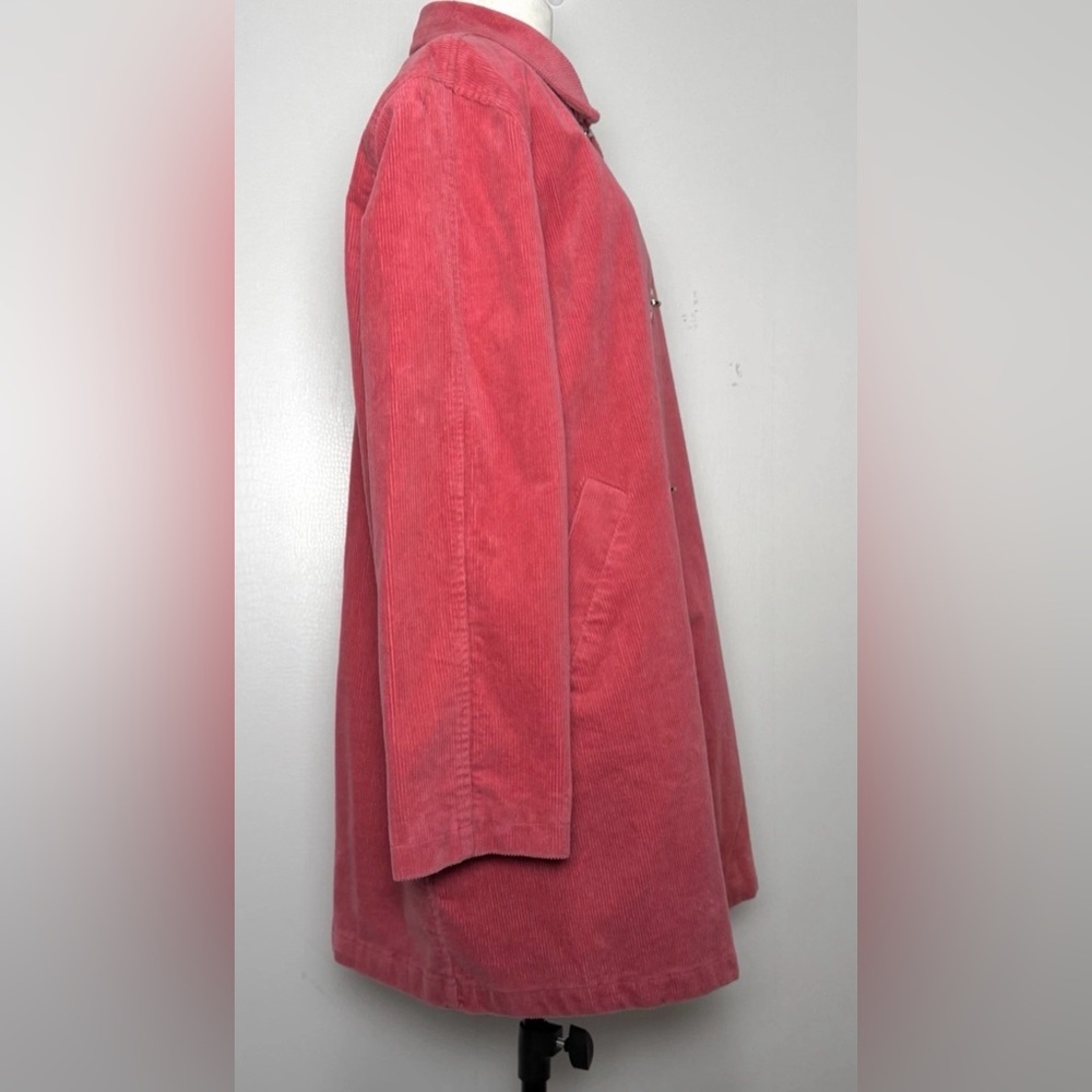 Jones Studio Pink Corduroy Barn Jacket L Mid Length Fall Barn Coat - Picture 7 of 13
